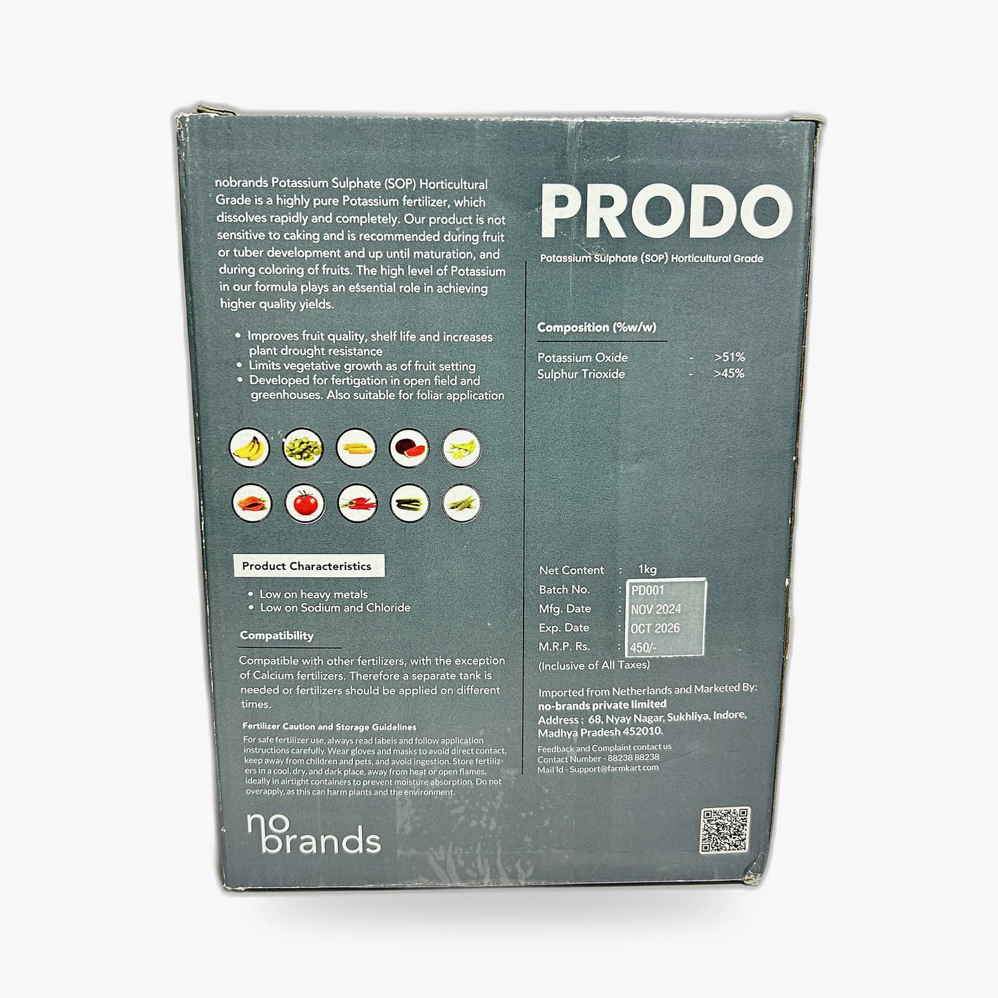 Prodo Horticulture Grade Potassium Sulphate, 1 kg – Back