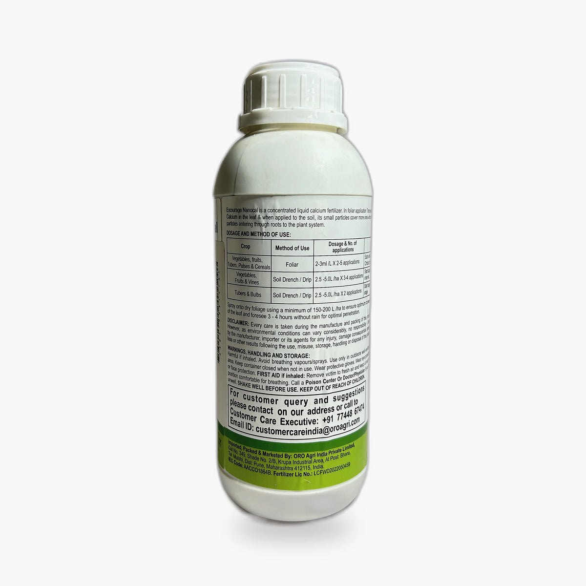 Encourage Nanocal Nutrient – Back