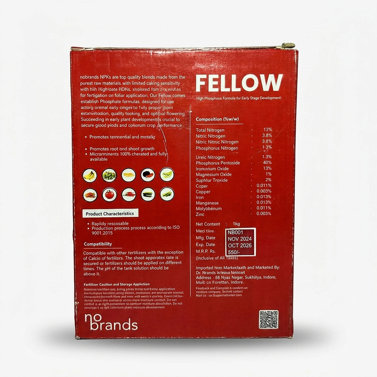 Fellow High Phosphorus Formula with Micronutrients , 1 kg – Back