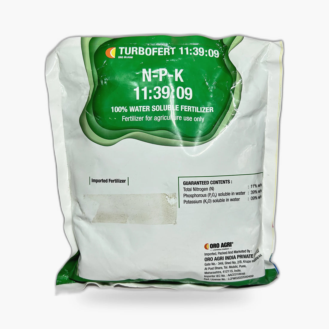 Turbofert Oro Bloom 11-39-9 Fertilizer – Front