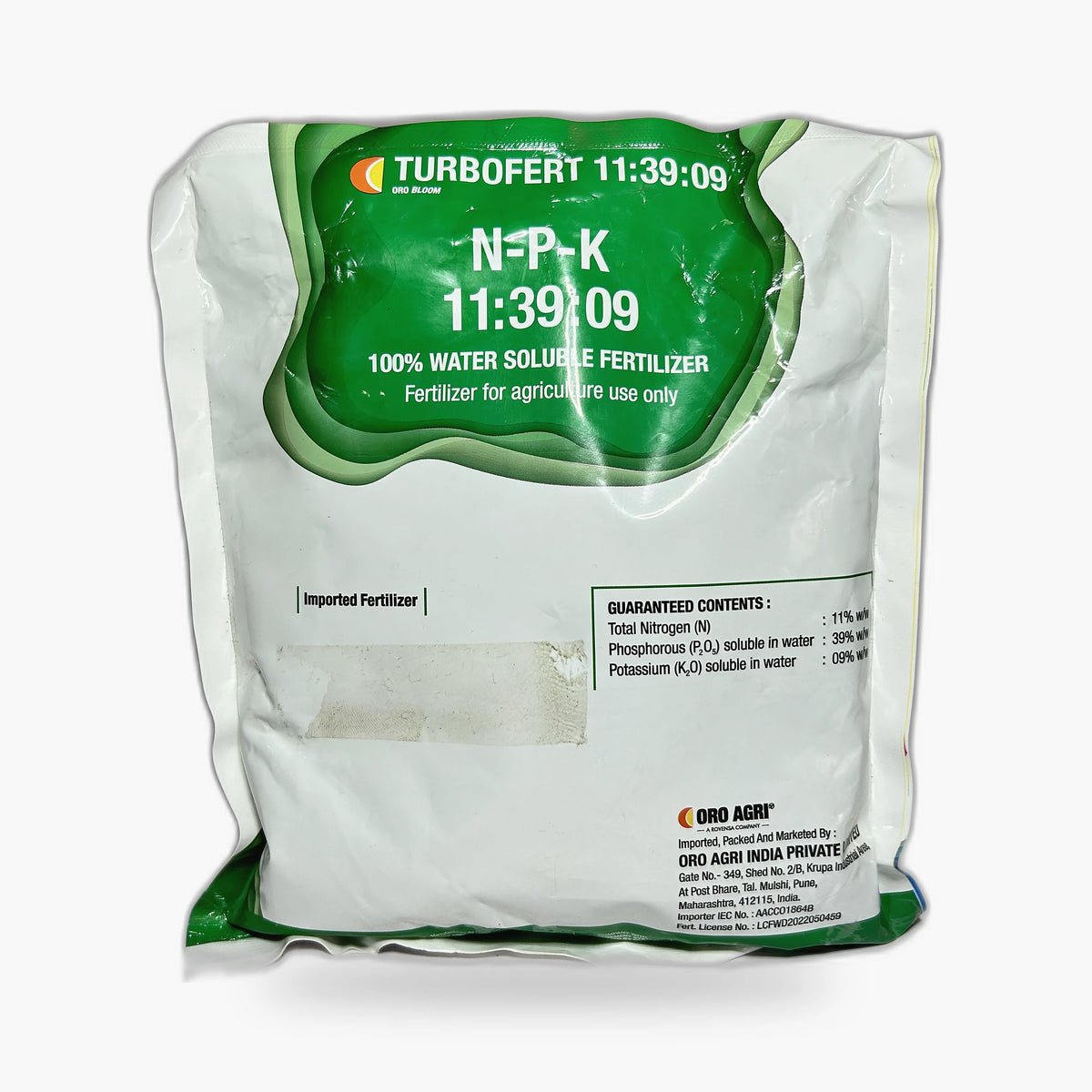 Turbofert Oro Bloom 11-39-9 Fertilizer – Front