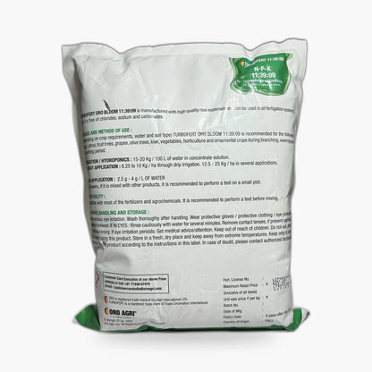 Turbofert Oro Bloom 11-39-9 Fertilizer – Back
