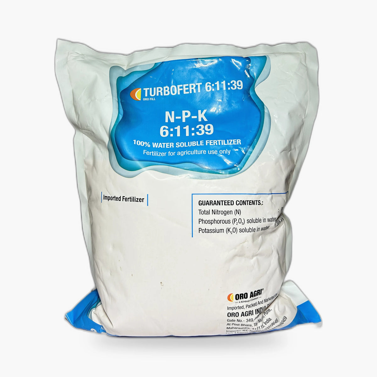 Turbofert Oro Fill 6-11-39 Fertilizer – Front