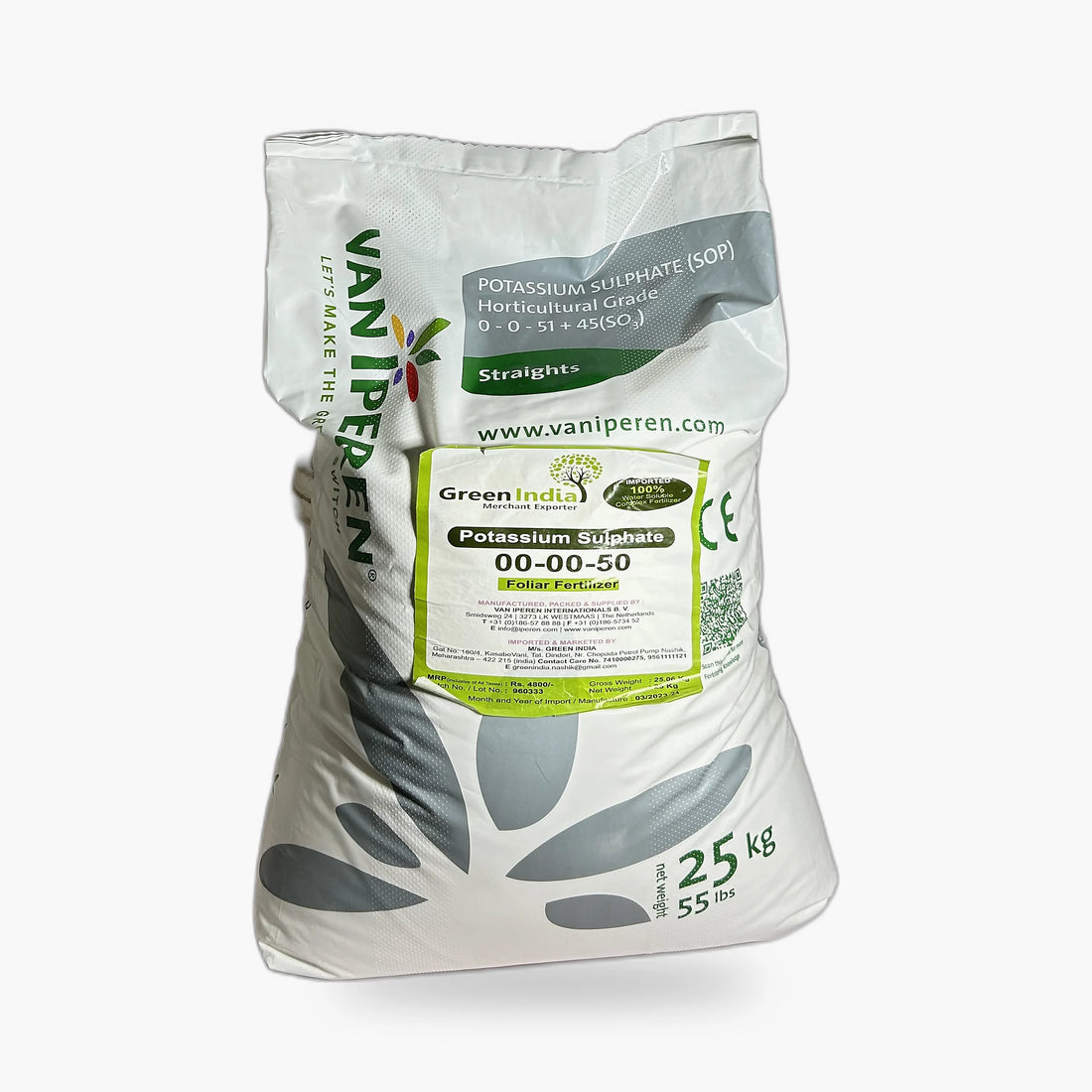Van Iperen Potassium Sulphate (SOP) Horticultural Grade 00-00-51+45 So3, Water Soluble Fertilizer – Front