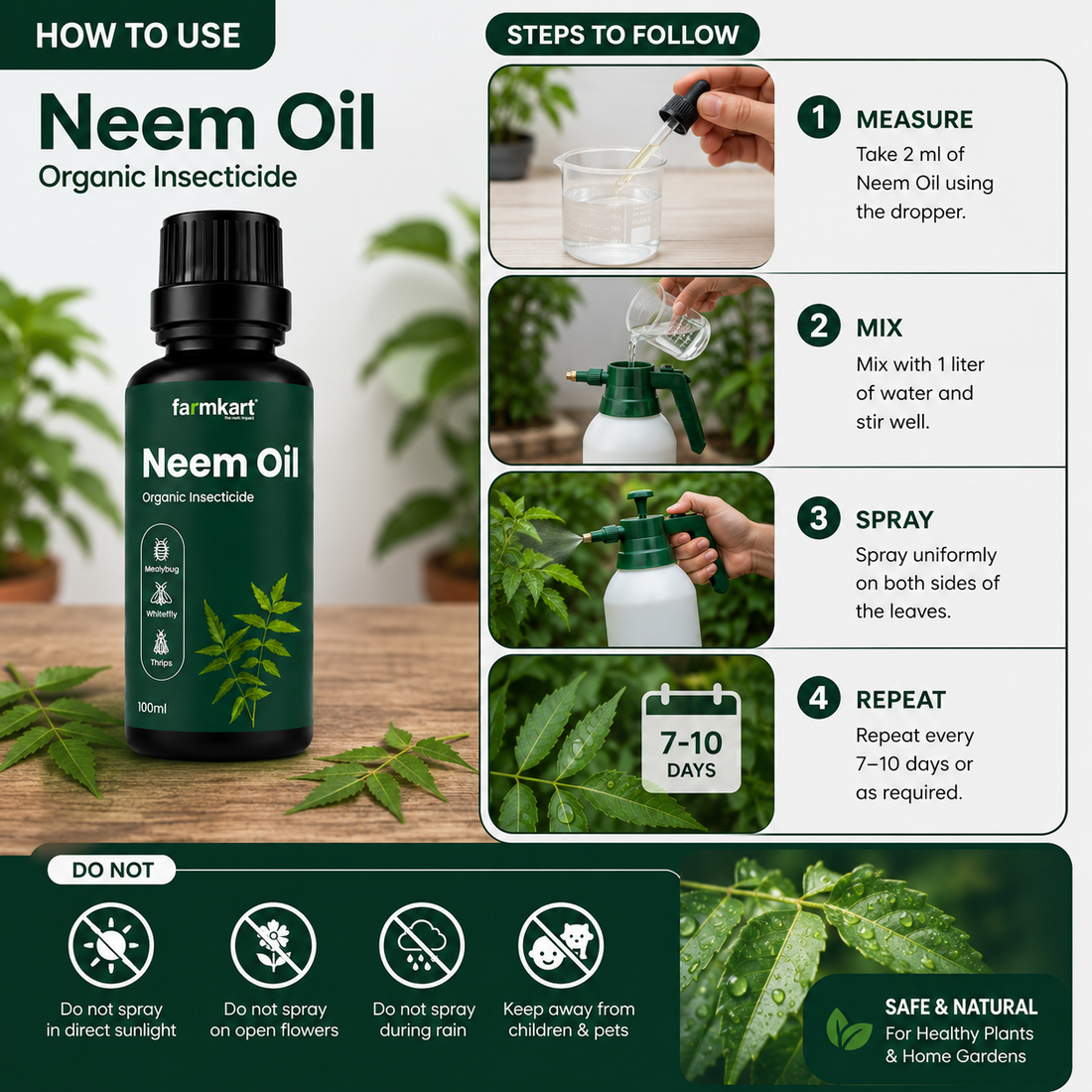 Farmkart Root to Bloom Complete Garden Care Kit (Carbon+ + Magic P + Neem Oil) – 100ml Each